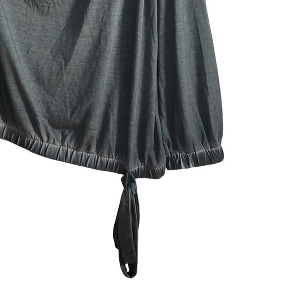 Venus Oversized Slouchy Top Gray 2X Long Sleeve Pullover Side Tie Grommets Rings - Picture 3 of 6